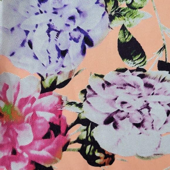 ASOS Midi Dress Size 20 Floral Sleeveless V Neck Back Pullover Lined Kick Pleat - Picture 5 of 12